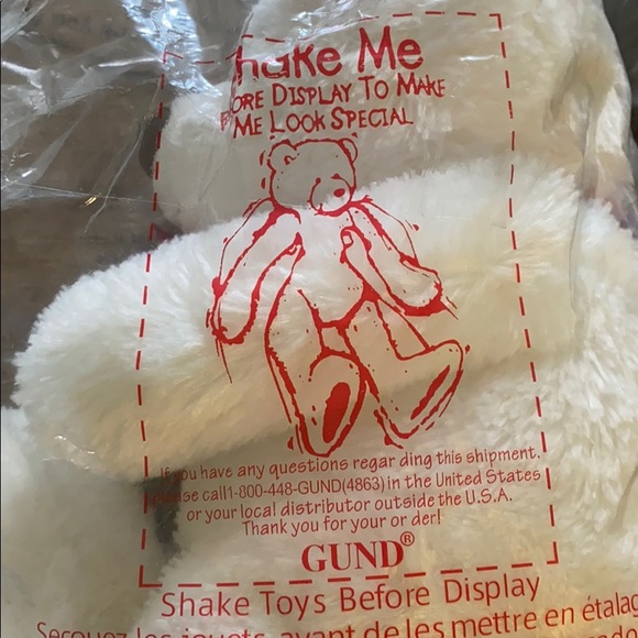 New Gund  White Teddy Bear plush toy Christmas - Picture 8 of 11